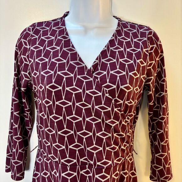 41 Hawthorne long sleeve‎ plum wrap dress woman’s size M - Picture 4 of 5